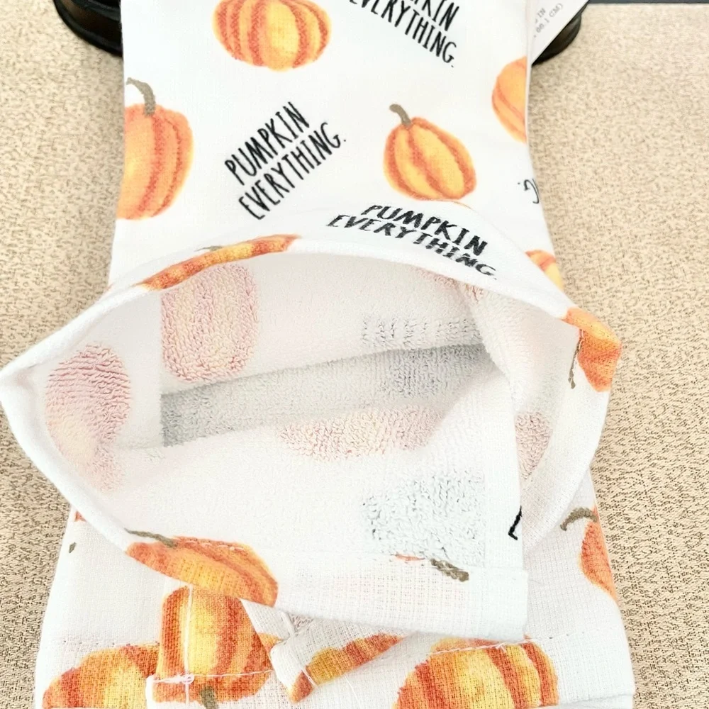 🆕Rae Dunn 2PK PUMPKIN EVERYTHING Kitchen Towels